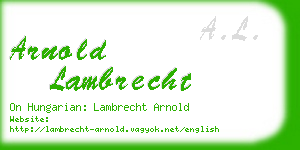 arnold lambrecht business card